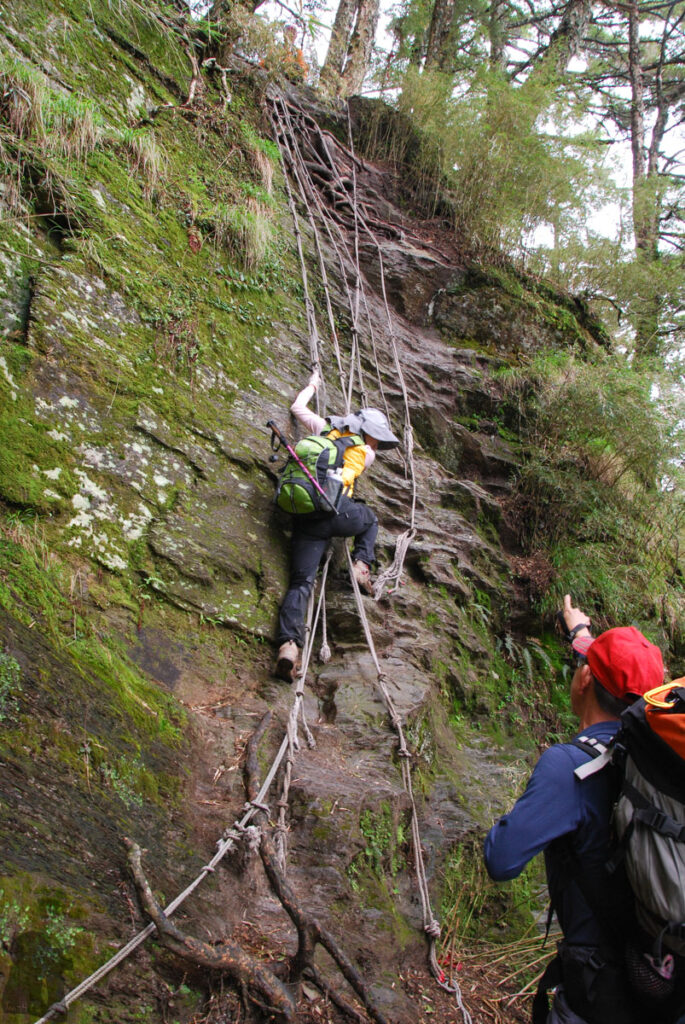 Mt. Bilu - Mt. Yangtou (畢祿羊頭), a Short Alpine Traverse above the Highway climb a cliff